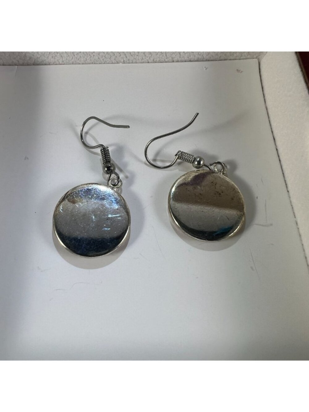 Handcrafted Circular Drop Earrings With Abstract Multicolor Design - Picture 2 of 2